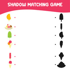 Find the correct shadow. Educational matching game for children. Kids educational game. Preschool worksheet activity. Vector file.