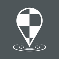 Map pin pointer Route Gps location icon Vector illustration cut