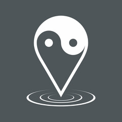 Map pin pointer Route Gps location icon Vector illustration cut