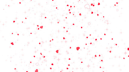 Fototapeta na wymiar png valentine's day and love concept design element on transparent background, red hearts shiny and glowing, romantic relation hearts texture