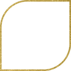 Golden glitter wavy lines frame