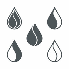 Water drops droplet raindrops oil blood icon illustration cut