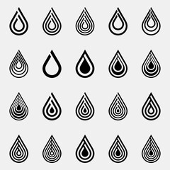 Water drops droplet raindrops oil blood icon illustration cut