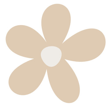 Transparent flower graphic resource in neutral colours