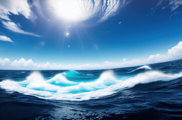 Fototapeta na wymiar Giant whirlpool in the ocean, fantasy, magic. generative ai
