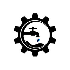 Plumbing Logo design vector Template, Plumbing service logo, symbol, icon and monogram isolated on white background - Vector illustration.