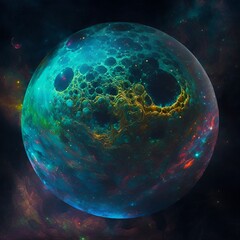 illustration of a beautiful colorful planet