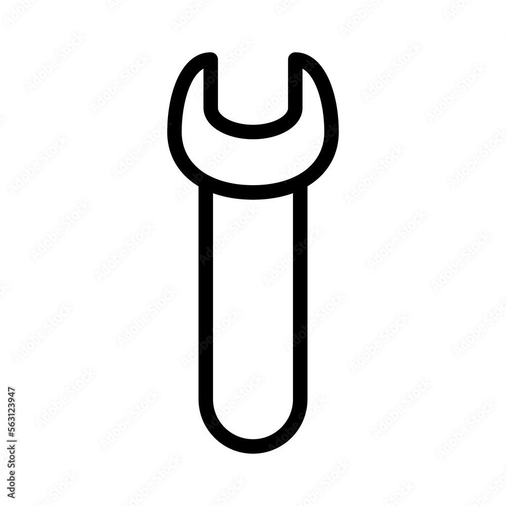 Wall mural spanner line icon isolated on white background. black flat thin icon on modern outline style. linear