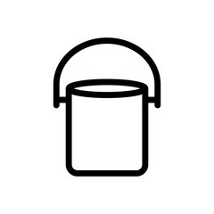Pail line icon isolated on white background. Black flat thin icon on modern outline style. Linear symbol and editable stroke. Simple and pixel perfect stroke vector illustration.