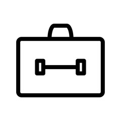 Business case line icon isolated on white background. Black flat thin icon on modern outline style. Linear symbol and editable stroke. Simple and pixel perfect stroke vector illustration.