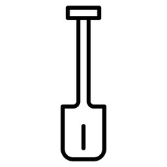 Shovel icon line isolated on white background. Black flat thin icon on modern outline style. Linear symbol and editable stroke. Simple and pixel perfect stroke vector illustration