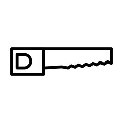 Saw icon line isolated on white background. Black flat thin icon on modern outline style. Linear symbol and editable stroke. Simple and pixel perfect stroke vector illustration