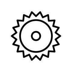 Circular saw line icon isolated on white background. Black flat thin icon on modern outline style. Linear symbol and editable stroke. Simple and pixel perfect stroke vector illustration.
