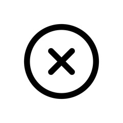 Cancel box line icon isolated on white background. Black flat thin icon on modern outline style. Linear symbol and editable stroke. Simple and pixel perfect stroke vector illustration.