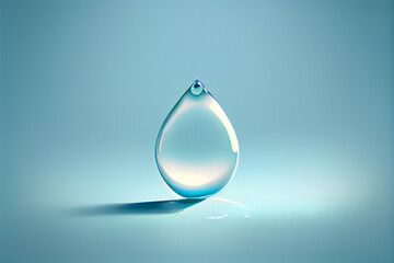 drop of water on blue background, generative ai