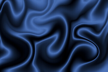 Blue fabric silk background. Curvy fabric silk backdrop. Luxury blue Satin Silky Cloth Fabric Textile. 