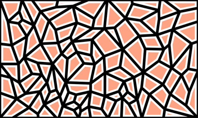 Cream colorvoronoi block with black cell lines, geometric abstract pattern for your design background