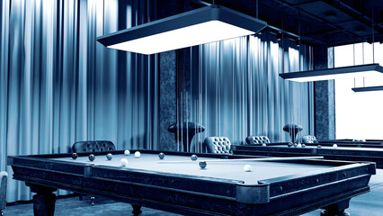 Obraz premium close up on the pool room on cinematic view