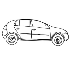 Hand drawn sketch car. Abstract vector design concept