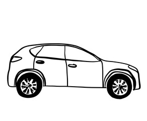 Hand drawn sketch car. Abstract vector design concept