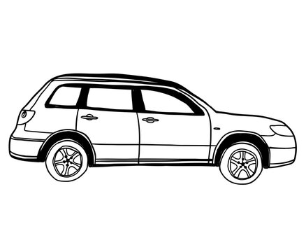Hand drawn sketch car abstract vector design concept. Logo