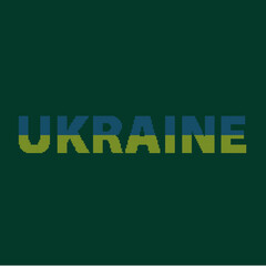 cross-stitch word "Ukraine" in english. Vector illustration