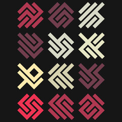 Obraz premium Asemic Glyph writing hieroglyph imitation abstract illustration