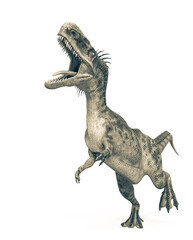 monolophosaurus is attacking and looking up