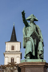 Fototapeta na wymiar Vater Franz monument to Leopold III Frederick Franz, Duke of Anhalt-Dessau, St. John's Church, Dessau, Saxony-Anhalt, Germany, Europe