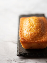 Mini pound cake on a stone plate