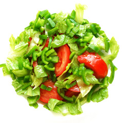 Healthy vegetarian Salad on the white plate