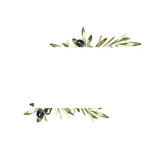 Watercolor Gold Olive floral frame illustration, Botanical greenery polygonal rectangle flower arrangement background for wedding stationery, rsvp, save the date, invitation, baby shower, nursery,diy	