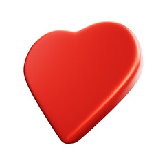 Happy Valentine's Day. Red heart on a transparent background. 3d render illustration