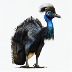 Cassowary full body image with white background ultra realistic



