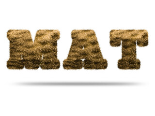 Mat text design with realistic fur