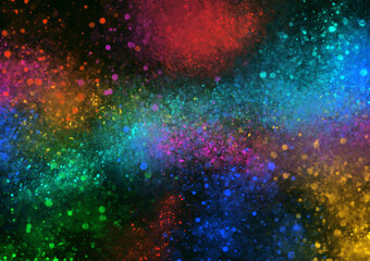 Abstract texture of splashes and drops of colored paint as a full color background