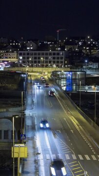 Verticel Timelapse of a traffic in norway, hillev&aring;g