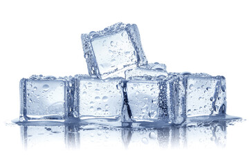 Ice cubes, isolated on white background
