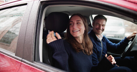 Fototapeta Carpool Ride Share Car Service App obraz