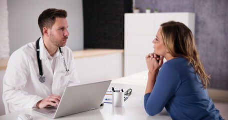 Pregnant Patient Woman At Doctor Checkup