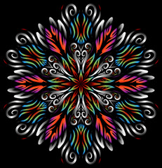 Beautiful colourful gradient line art of indonesian traditional abstract batik dayak ornament for design elements logo commercial  ads