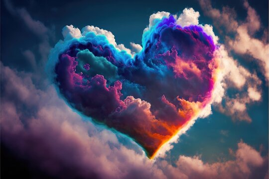Valentine day. A different heart to use as romatic card. Generative AI