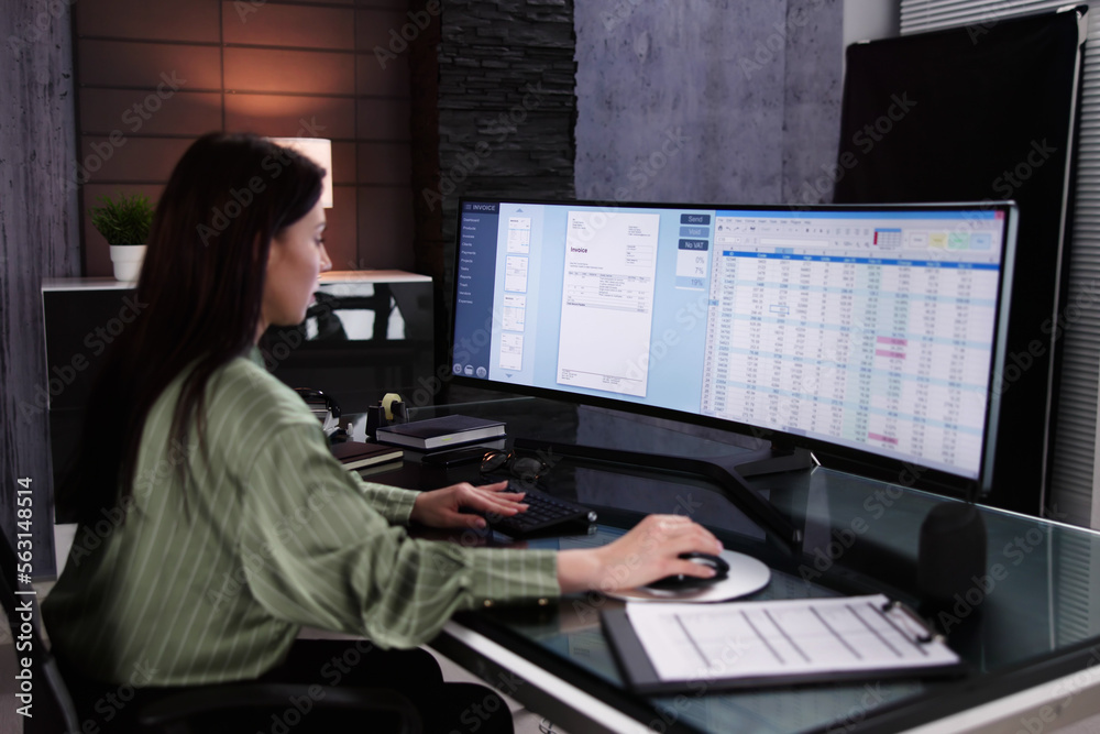Poster account manager in office coding medical