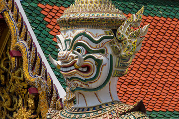 Fototapeta premium Guard statue at the Grand palace in Bangkok, Thailand