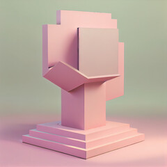 pink podium pedestal on minimal background