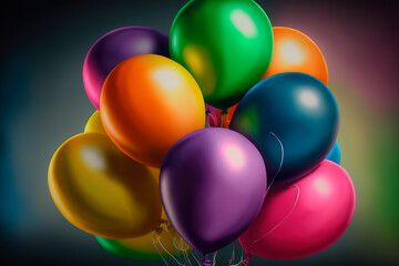 Fototapeta na wymiar colorful balloons painted background. Generative ai