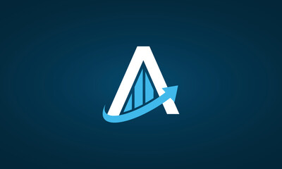 Letter A financial business logo vector template