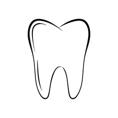 Tooth minimal icon. Hand drawn tooth illustration. Dental concept isolated. vector