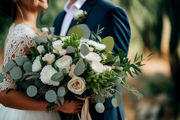 Wedding couple - Bride and Groom - Generative Ai	