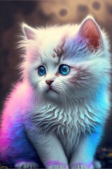 Naklejka na ściany i meble cat with blue eyes color art